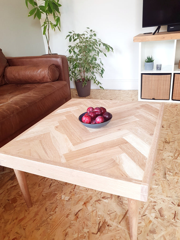 Oak Herringbone Coffee Table - Natural