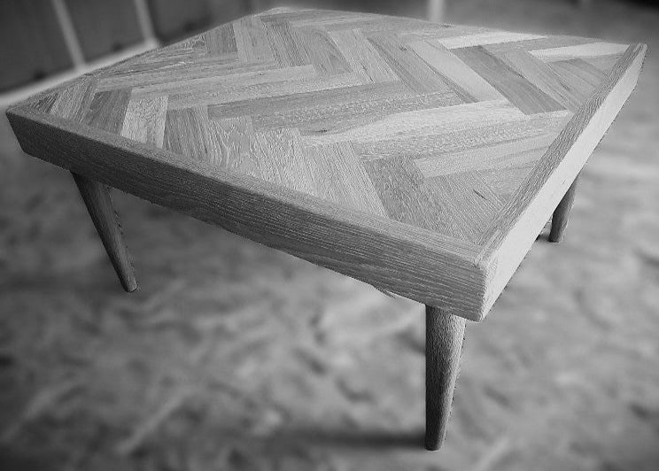 Oak Herringbone Coffee Table - Black