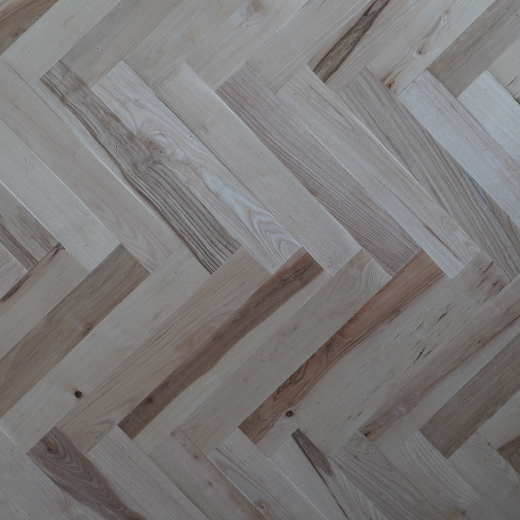 Herringbone Dining Table -  Ash wooden chevron reclaimed wood table - Handmade by Kontrast