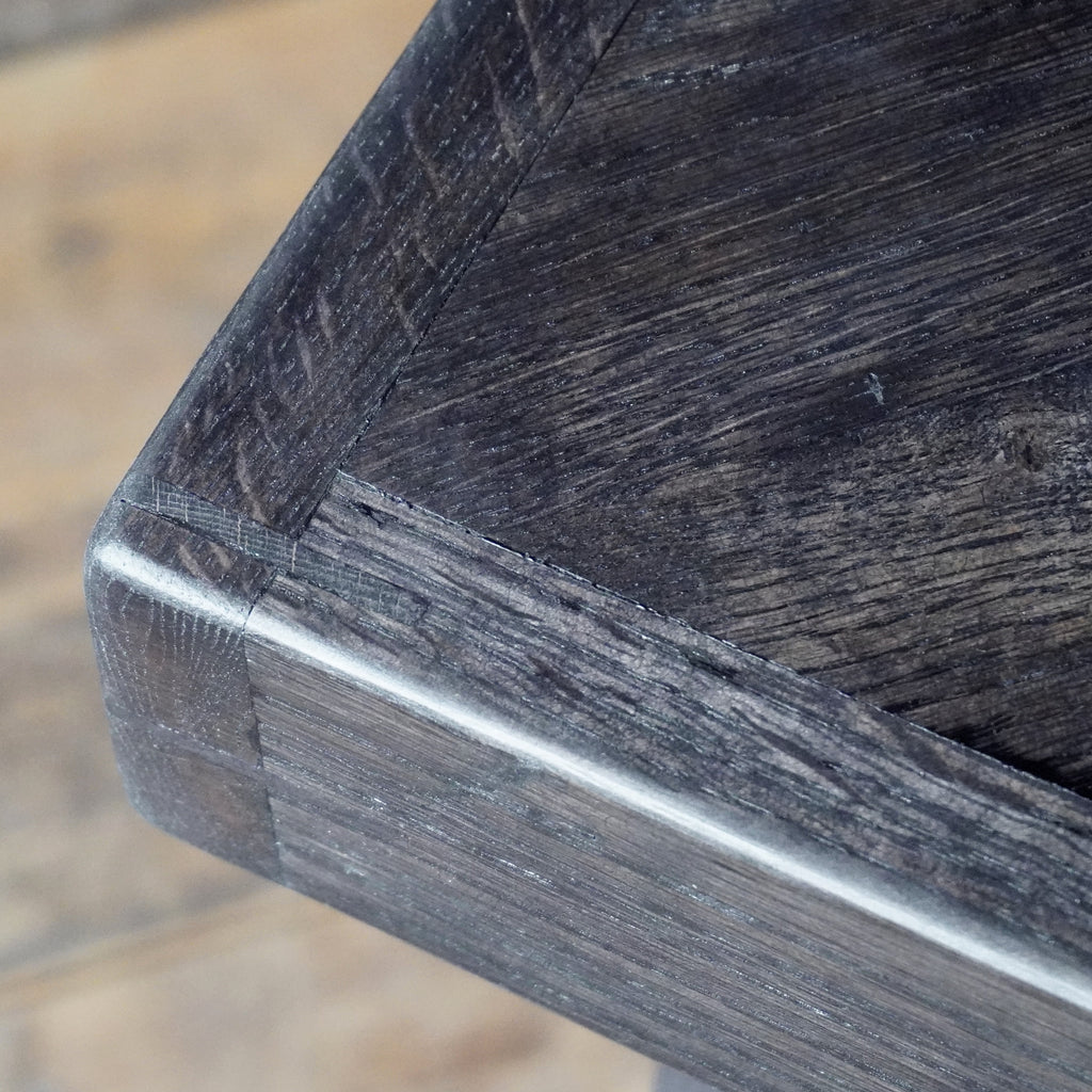 Black Oak Herringbone Dining Bench - Handmade by Kontrast