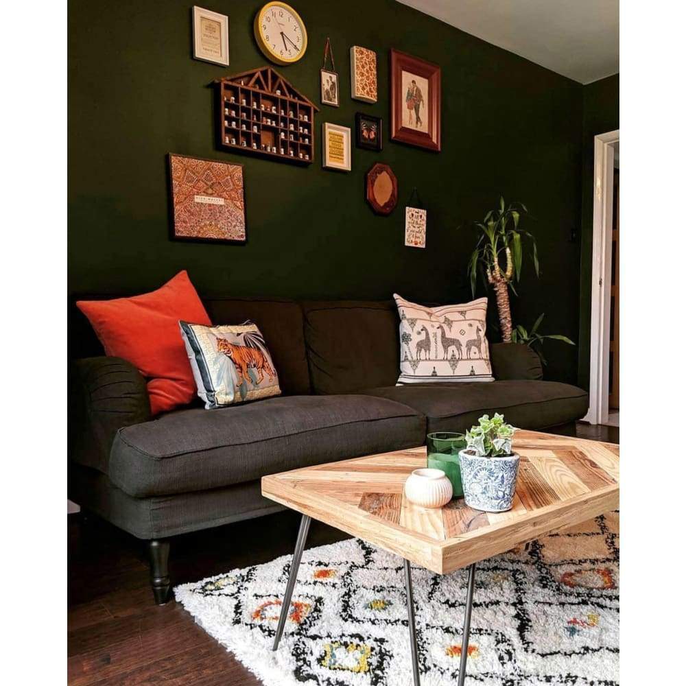 Herringbone Coffee Table  - with metal legs - Handmade by Kontrast