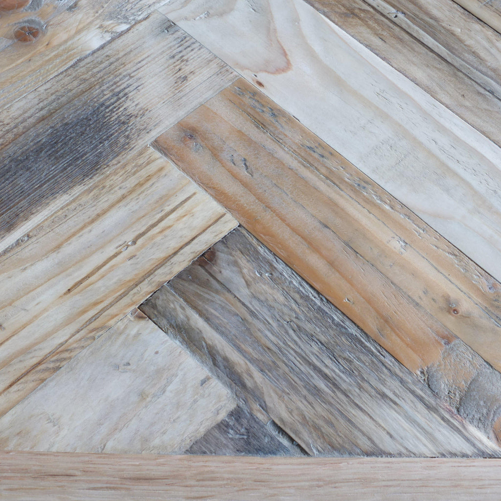 Herringbone Coffee Table  - with metal legs - Handmade by Kontrast