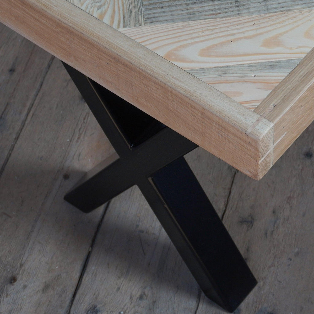 Herringbone Coffee Table  - with metal legs - Handmade by Kontrast