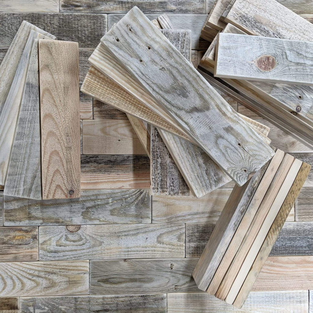 Pallet Wall- Rustic Wood Cladding Boards m2- Reclaimed Sanded Uniform Size Tiles-Reclaimed Wood - Salvage-KONTRAST