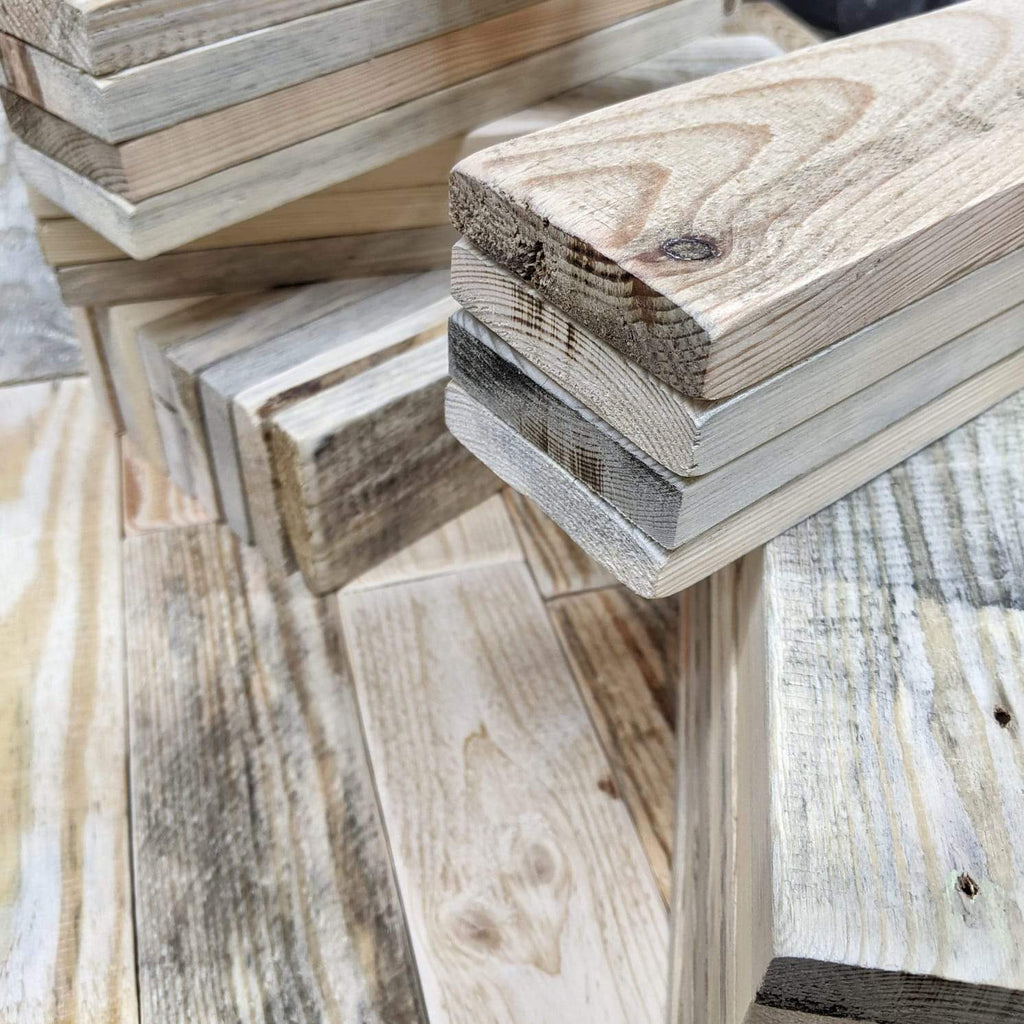 Pallet Wall- Rustic Wood Cladding Boards m2- Reclaimed Sanded Uniform Size Tiles-Reclaimed Wood - Salvage-KONTRAST