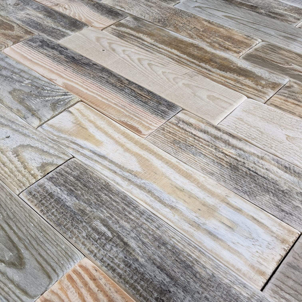Pallet Wall- Rustic Wood Cladding Boards m2- Reclaimed Sanded Uniform Size Tiles-Reclaimed Wood - Salvage-KONTRAST